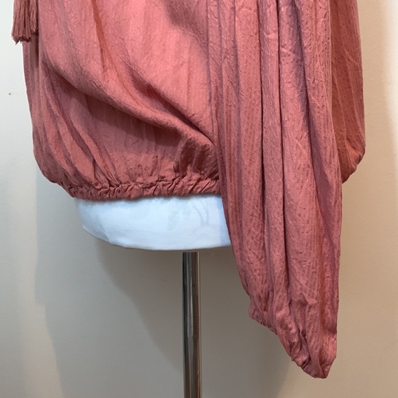 Lucky Brand 🍀 Burnt Orange Lace Cut Boho Top - Picture 4 of 10